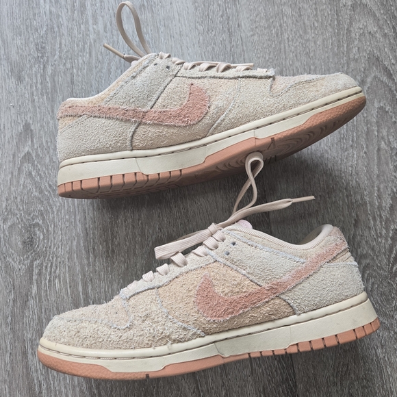 Nike Dunk Low Sanddrift Amber Brown Shaggy Suede Sneakers Wmns 8 - Picture 8 of 9